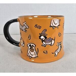 Halloween Coffee Mug Eli And Ana Handmade Ceramics. Tricky Treat Dog Orange